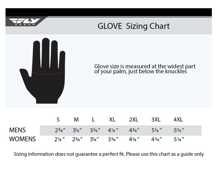 Fly Racing Glove Size Chart