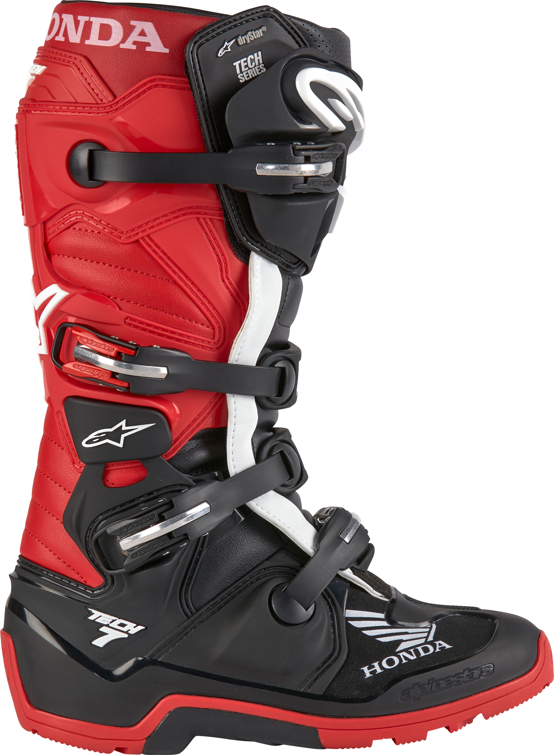 Honda Tech 7 Enduro Drystar Black/Bright Red Sz 16 - Image 2