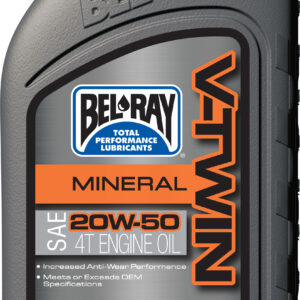BEL-RAY V Twin Mineral Oil 20W-50, Part Number 96905-BT1 - 1 Quart Bottle