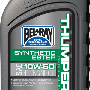 BEL-RAY Thumper Syn Ester Oil 10W-50 4T Engine Oil – 1 Liter (Part Number: 99550-B1LW)